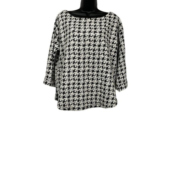 Charming Charlie Sweaters - Charming Charlie Black White‎ Houndstooth Sweater